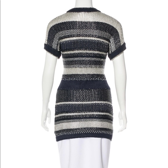 Oscar de la Renta Metallic Short Sleeve Cardigan - Picture 3 of 4